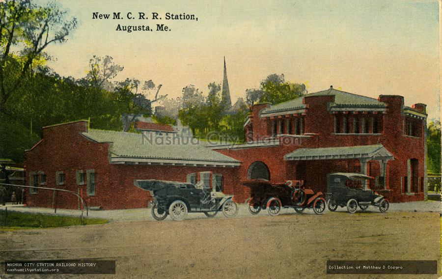 Postcard: New Maine Central Railroad Station, August, Maine